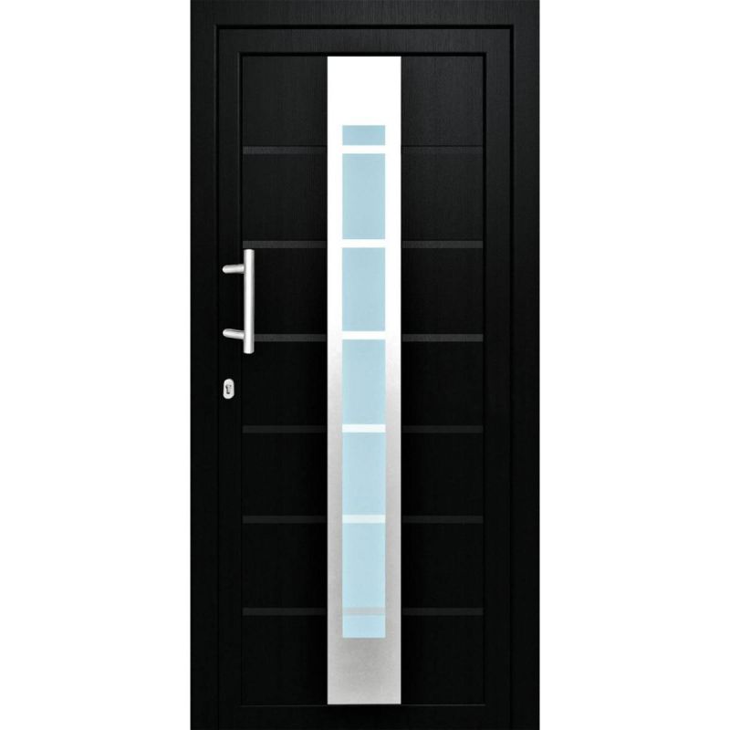 Kunststoff-Haustür D84 anthrazit 100 x 210 cm Anschlag links