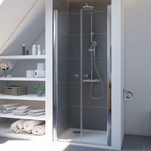 Breuer  Pendeltür Elana 6 für Nische weiß Klarglas 750 mm