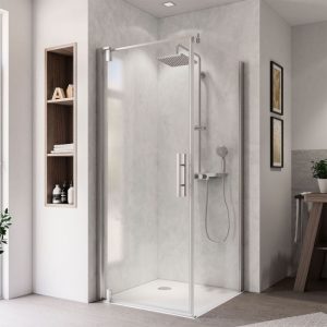 Breuer  QUICK72 Seitenwand Europa Design für Drehtür Anschlag rechts alu chromeffekt Klarglas hell inkl CER 1000 mm