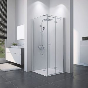 Breuer Drehfalttür Elana 8 für Seitenwand alu silber matt Klarglas Anschlag rechts 900 mm Breuer Drehfalttür Elana 8 für Seitenwand alu silber matt Klarglas Anschlag rechts 900 mm
