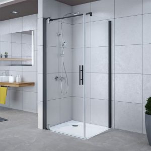Breuer  Pendeltür Elana 6 für Seitenwand schwarz matt Intima 900 mm