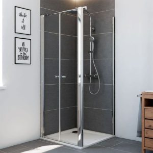 Breuer  Pendeltür Elana 6 für Seitenwand, Alu silber matt, Klarglas, 900 mm