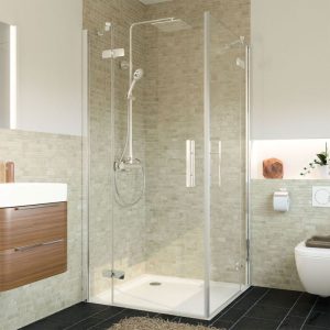 Breuer Eckeinstieg Avanta Drehtür 4-teilig alu chromeffekt Terrazzo 800/750 mm Breuer Eckeinstieg Avanta Drehtür 4-teilig alu chromeffekt Terrazzo 800/750 mm