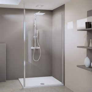 Breuer Duschwand Panorama Flex alleinstehend mit Decken- oder Wandstabilisator alu chromeffekt Klarglas 1000 mm Breuer Duschwand Panorama Flex alleinstehend mit Decken- oder Wandstabilisator alu chromeffekt Klarglas 1000 mm