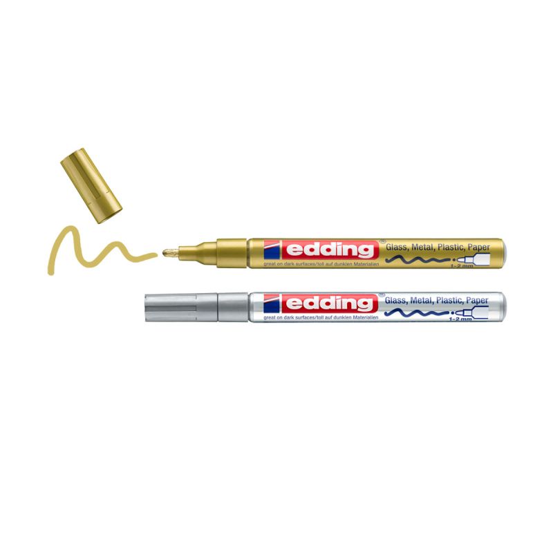 Edding  Lackmarker Lackstift e-751/1 2er Set gold silber