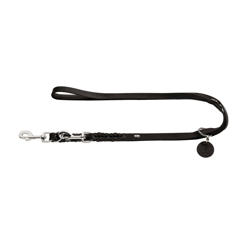 Hunter Verstellbare Führleine Solid Education schwarz 18 mm/200 mm