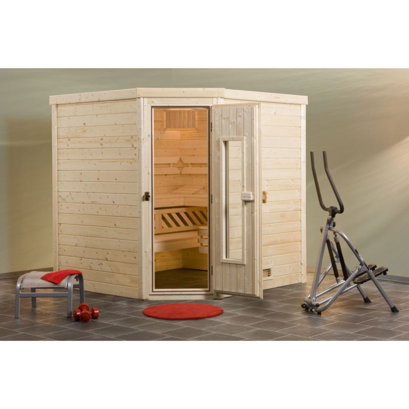 Weka  Massivholzsauna 536 HT Größe 1 BioS 45 mm mit Bio-Saunaofen 7,5 kW