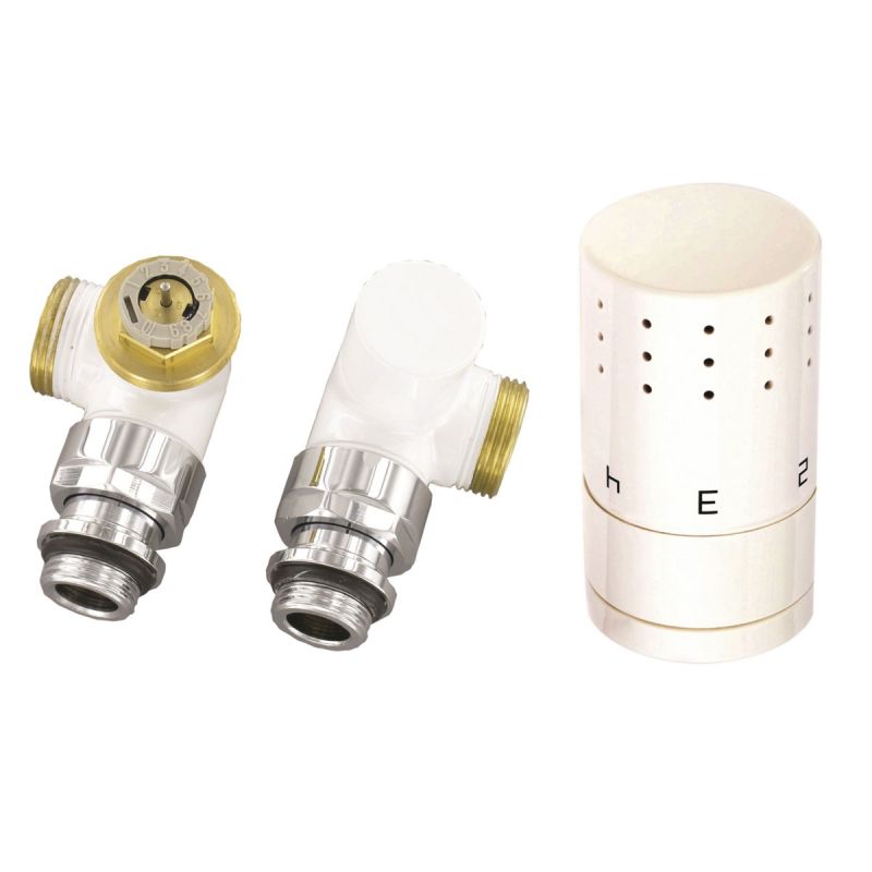 Ximax Heizkörper Zubehör Thermostatset Winkelform Typ SX Winkeleck 16 mm Weiß