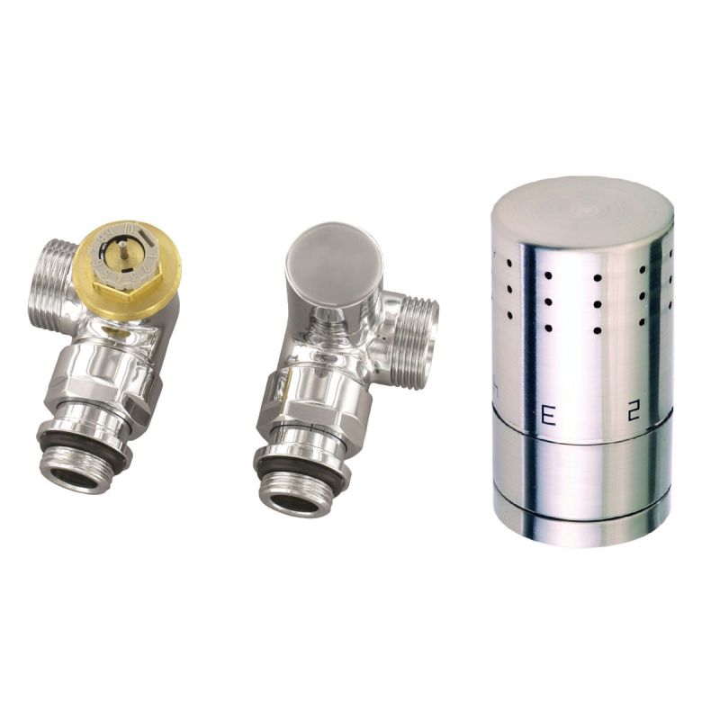 Ximax Heizkörper Zubehör Thermostatset Winkelform Typ SX Winkeleck 16 mm Chrom
