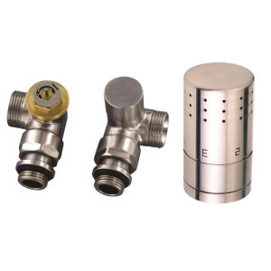 Ximax  Heizkörper Zubehör Thermostatset Winkelform Typ SX Winkeleck 15 mm Edelstahl