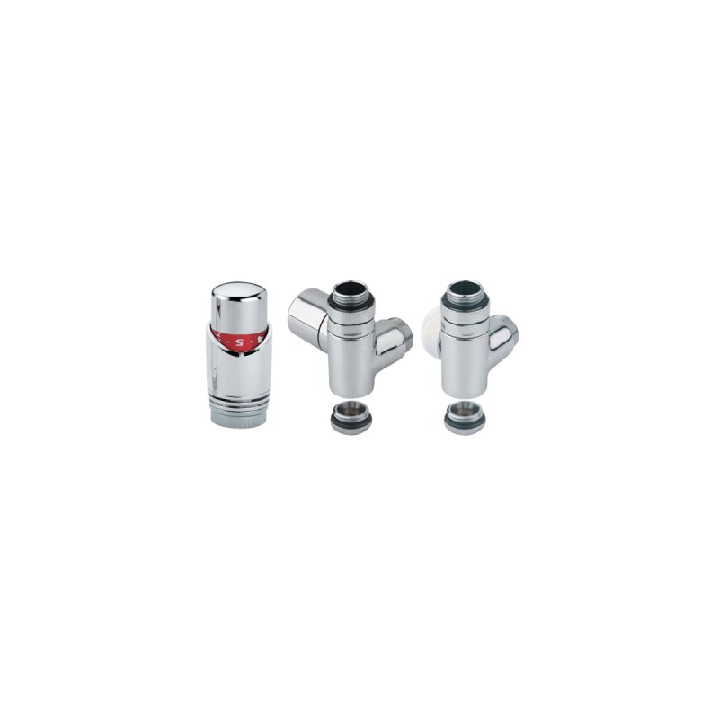 Ximax Heizkörper Zubehör Thermostatset für Mischbetrieb Eck-Ausführung 16 mm Chrom