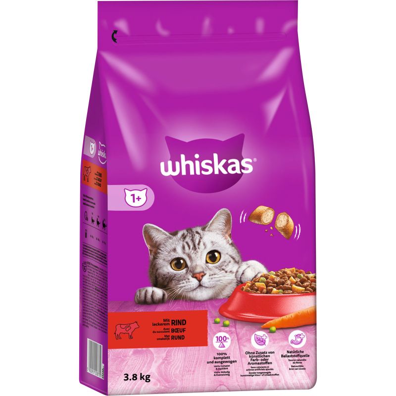 Whiskas Trockenfutter 1+ Rind 3,8 kg