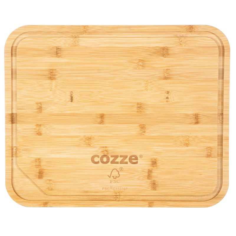 COZZE Pizzaschneidebrett Bambus 430 x 350 x 20 mm