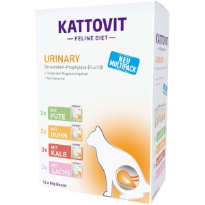 Kattovit Multipack Urinary mit Pute, Huhn, Kalb, Lachs 12 x 85 g Frischebeutel Kattovit Multipack Urinary mit Pute, Huhn, Kalb, Lachs 12 x 85 g Frischebeutel