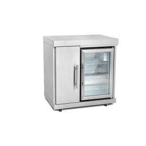 Edelstahl-Erweiterungsmodul mit Tür und Kühlschrank Edelstahl-Erweiterungsmodul mit Tür und Kühlschrank