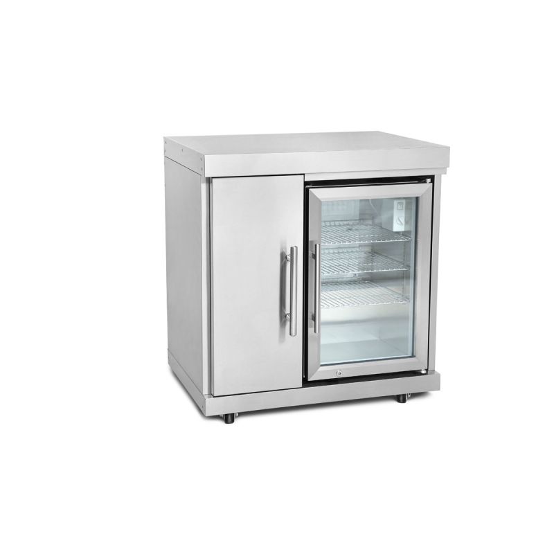 Edelstahl-Erweiterungsmodul mit Tür und Kühlschrank
