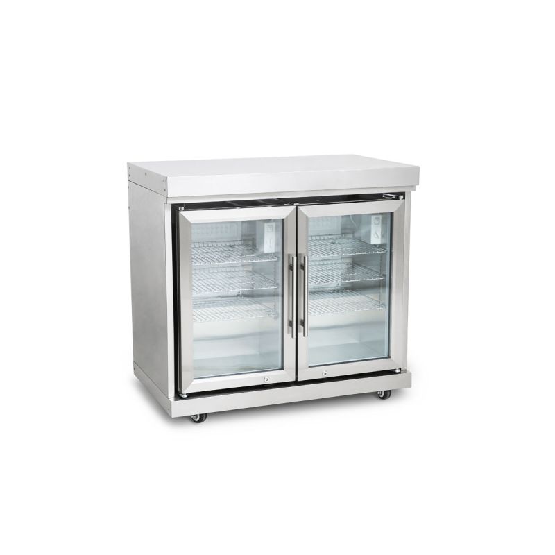 Edelstahl-Erweiterungsmodul mit Doppelkühlschrank