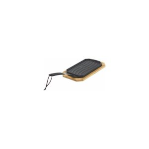 COZZE Steakpfanne gusseiserne Pfanne mit Servierbrett 16,5 x 33 cm wendbare mit glattern/gerrilltem Boden COZZE Steakpfanne gusseiserne Pfanne mit Servierbrett 16,5 x 33 cm wendbare mit glattern/gerrilltem Boden