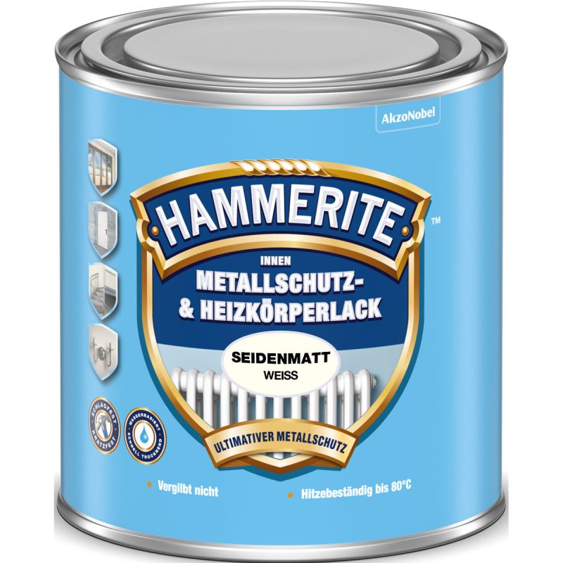 Hammerite Metallschutz- und Heizkörperlack weiß seidenmatt 500 m