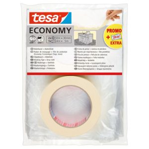 Tesa  Abdeckset Malerband Economy 50m x 30mm und Abdeckfolie 5 x 4m