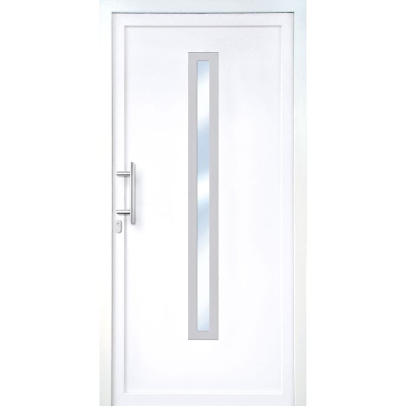 Kunststoff-Haustür Signum PVC Mod 70 weiß 98 x 208 cm links