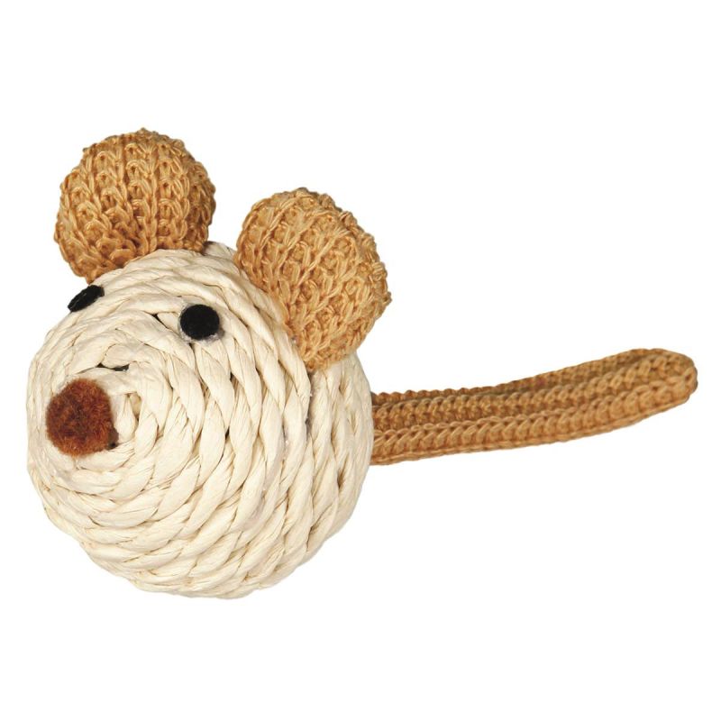Trixie  Maus mit Rassel Seil natur 5 cm