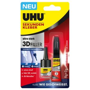 UHU Sekundenkleber 3D Filler 3 und 9 g UHU Sekundenkleber 3D Filler 3 und 9 g