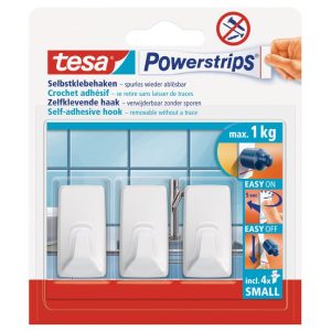 Tesa Haken Powerstrips Small Rechteckig weiß Tesa Haken Powerstrips Small Rechteckig weiß