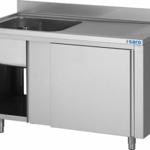 SARO Spülschrank mit Schiebetüren 1600mm, 2 Becken links SARO Spülschrank mit Schiebetüren 1600mm, 2 Becken links