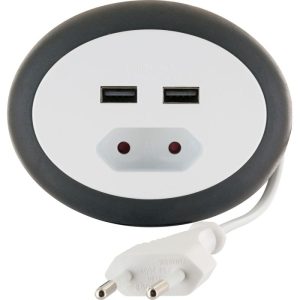 Schwaiger  Euroverlängerung mit 2 x USB Anschluss weiß