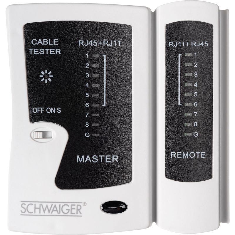 Schwaiger Netzwerkkabeltester für RJ45 und RJ11