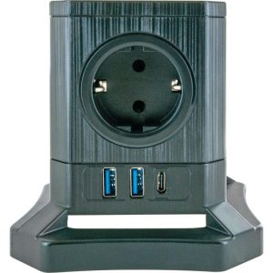Schwaiger Steckdosentower 5-fach mit 2-fach USB A mit USB C Schwaiger Steckdosentower 5-fach mit 2-fach USB A mit USB C