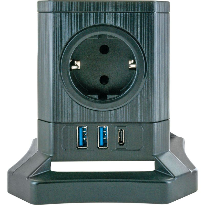 Schwaiger Steckdosentower 5-fach mit 2-fach USB A mit USB C