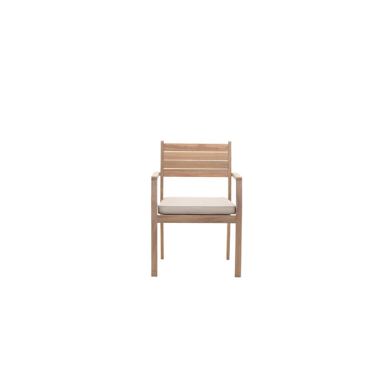 Haveson Stapelsessel Mykonos Akazienholz 58 x 84 x 58 cm hellgrau
