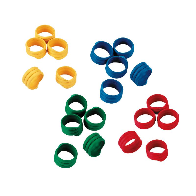 Spiralring-Set rot/grün/blau/gelb 100 Stück 2 cm