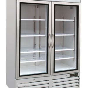Glastür-Tiefkühlschrank, 920L, 1370x720x1990mm Glastür-Tiefkühlschrank, 920L, 1370x720x1990mm