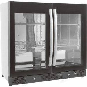 Barkühlschrank Schwarz 2 Glastüren, 198L, 900x500x840mm Barkühlschrank Schwarz 2 Glastüren, 198L, 900x500x840mm