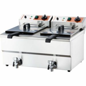 CATERINA Doppel-Fritteuse 2x 8L, Ablasshahn, 610x510x390 mm, 2x 3kW, 230V CATERINA Doppel-Fritteuse 2x 8L, Ablasshahn, 610x510x390 mm, 2x 3kW, 230V