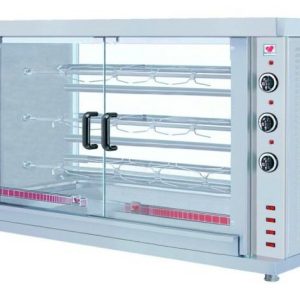 CombiSteel Elektro-Hähnchengrill mit 3 Spießen für 12-15 Hähnchen