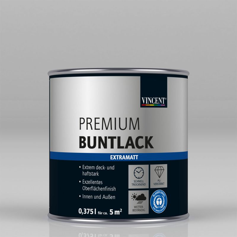 Vincent Premium Buntlack seidengrau matt 375 ml