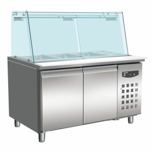 Bäckerei Kühltisch Saladette , 2 Türen, 1510x800x1365mm für 4x 1/1 GN