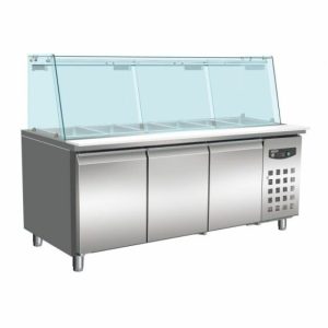 Saladette Kühltisch, 3 Türen, 1795x700x1365mm für 5x 1/1 GN Saladette Kühltisch, 3 Türen, 1795x700x1365mm für 5x 1/1 GN