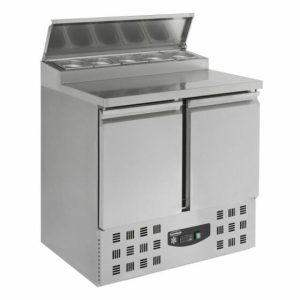 Pizzatisch Saladette mit Deckel, 2 Türen, 5x 1/6GN, Breite 903mm Pizzatisch Saladette mit Deckel, 2 Türen, 5x 1/6GN, Breite 903mm