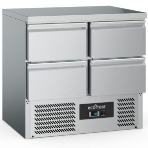 ecoFrost Kühltisch 4 Schubladen, 900x700x876mm ecoFrost Kühltisch 4 Schubladen, 900x700x876mm