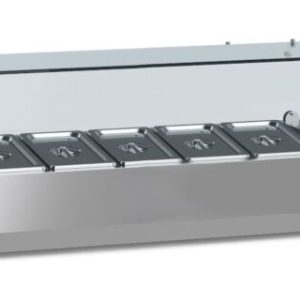 ecoFrost Aufsatzkühlvitrine für 6x 1/3 GN, 1400x395x435mm ecoFrost Aufsatzkühlvitrine für 6x 1/3 GN, 1400x395x435mm