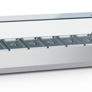 ecoFrost Aufsatzkühlvitrine für 7x 1/3 GN, 1600x395x435mm ecoFrost Aufsatzkühlvitrine für 7x 1/3 GN, 1600x395x435mm