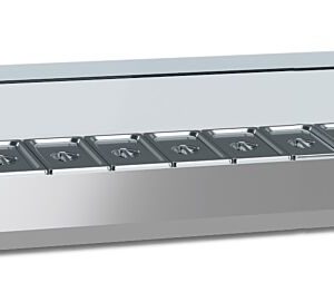 ecoFrost Aufsatzkühlvitrine für 9x 1/3 GN, 2000x395x435mm ecoFrost Aufsatzkühlvitrine für 9x 1/3 GN, 2000x395x435mm
