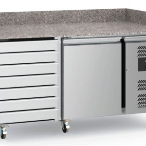ecoFrost Pizzatisch 1 Tür EN, 7 Schubladen, 1510x800x1000mm ecoFrost Pizzatisch 1 Tür EN, 7 Schubladen, 1510x800x1000mm