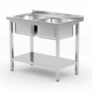 Spültisch mit 2 Becken 1000x600x850 mm Budget Line Spültisch mit 2 Becken 1000x600x850 mm Budget Line