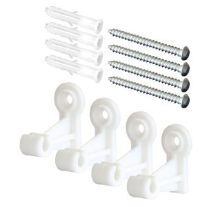 Dübel und Halter weiß 4 Stück Dübel und Halter weiß 4 Stück